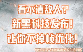 《吃鸡bug》【Apex】看不清敌人??新黑科技功能让你锐化画面!有效去除关闭抗锯齿后带来的白边闪烁!!!(视频)