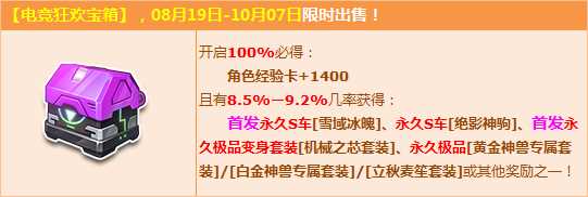 QQ飞车电竞狂欢宝箱怎么得？ QQ飞车电竞狂欢宝箱有什么用？