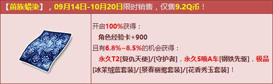 QQ飞车苗族蜡染怎么得？ QQ飞车苗族蜡染能开出什么？