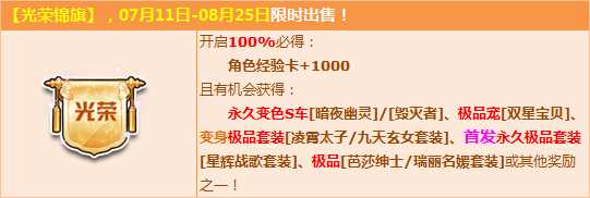QQ飞车光荣锦旗怎么得？ QQ飞车光荣锦旗能开出什么？