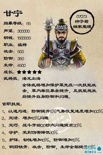 《三国杀》SP甘宁武将强度分析 甘宁怎么样