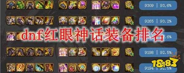 dnf神话装备排名 100级神话装备排行榜_dnf神话装备排名攻略